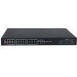 PFS3228-24GT-360-V2 - Switch 24 porte PoE+ 10-100-1000 Mbps / 2 porte 10-100-1000 Mbps di rilancio / 2 porte fibra SFP, managed, potenza max. 360W, 90W su porte 1 e 2, funzione Long Distance (250mt) supportata, funzione Watchdog supportata - Dahua