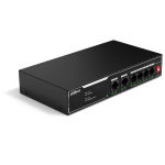 SF1006LP Dahua - Switch 4 porte PoE 10-100 Mbps + 2 porta di rilancio 10/100 Mbps, unmanaged, potenza max. 36W, funzione Long Distance (250mt) supportata, funzione Watchdog supportata