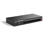 SF1008LP Dahua - Switch 8 porte PoE 10-100 Mbps + 2 porta di rilancio 10/100 Mbps, unmanaged, potenza max. 60W, Hi-PoE sulla porta nr. 1, funzione Long Distance (250mt) supportata, funzione Watchdog supportata