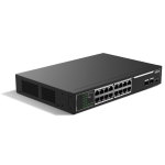 SG1018LP-2F Dahua - Switch 16 porte PoE 10/100/1000 Mbps + 2 porte SFP 10/100/1000 di rilancio, unmanaged, potenza max. 135W, Hi-PoE sulle porta nr. 1 e 2, funzione Long Distance (250mt) supportata