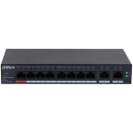 CS4010-8GT-110 - Switch Cloud managed con 10 porte Gigabit (10/100/1000 Mbps, 8 PoE <110 W + 2 uplink), capacità switching 20 Gbps, rate inoltro pacchetti 14.88 Mpps, red port BT 90 W, PoE watchdog, trasmissione PoE fino a 250 m, 54 Vdc - Dahua