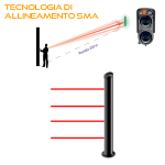 MANA IR SMA 25250 4T - Colonna terminale con range da 1 a 250 metri (gestibile anche in RS485) composta da 4 raggi TX doppia ottica, H 250 cm, alimentatore 230V incluso - Politec