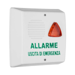 TRIADE-UE - Sirena autoalimentata per uscita di emergenza a 12V DC o 230V AC con LED lampeggiante per segnalazione stato impianto e LED fisso per memoria allarme - Venitem